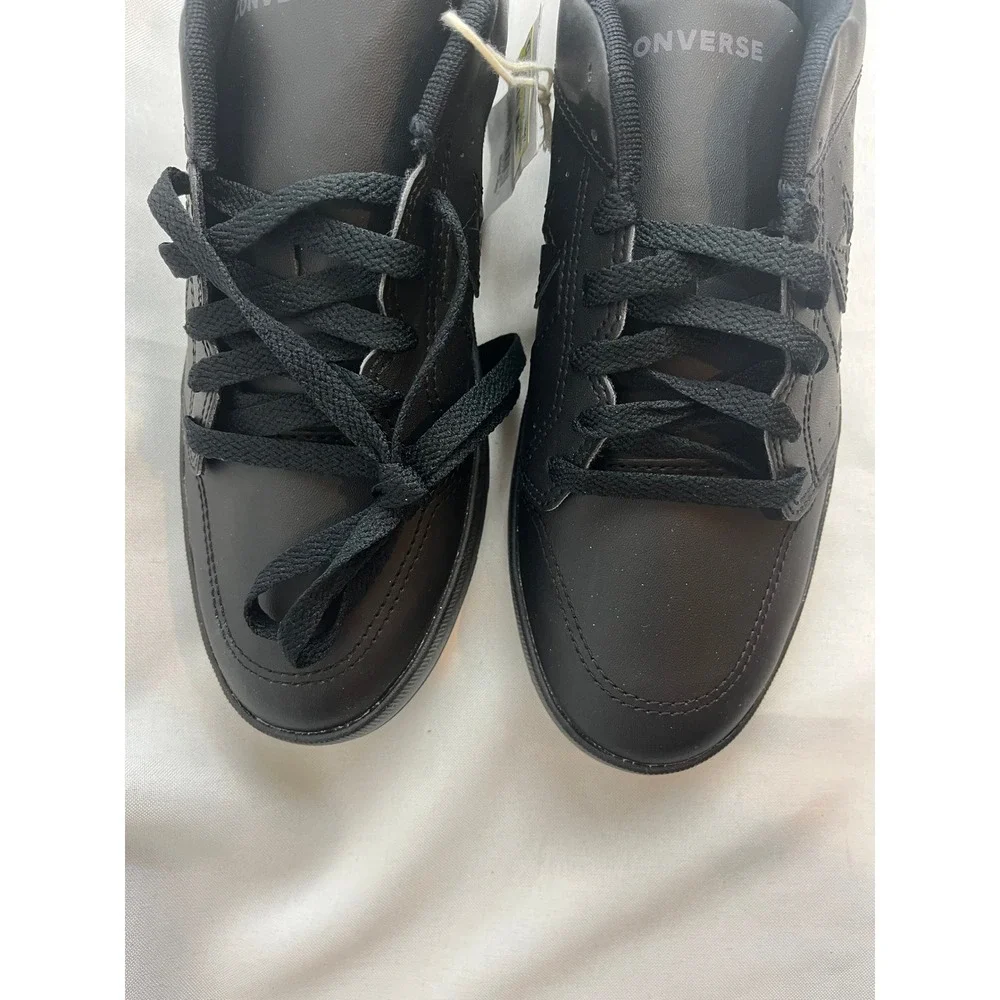 Converse Rival Low Top Triple Black Synthetic‎ Leather Sneakers A16195C Mens 8